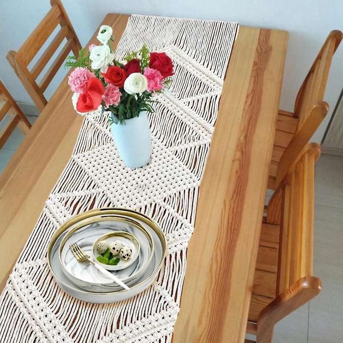Hollow Out Macrame Table Runner Boho Wedding Decoration Nordic