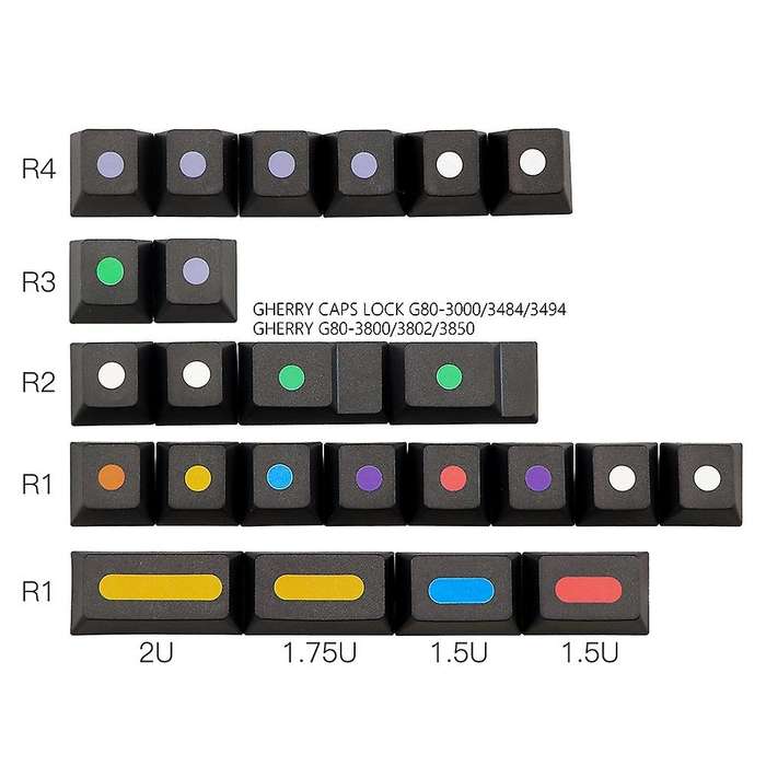 128 Keys Dots Keycaps for Mx Switch Keyboard Dye Sublimation Key Cap