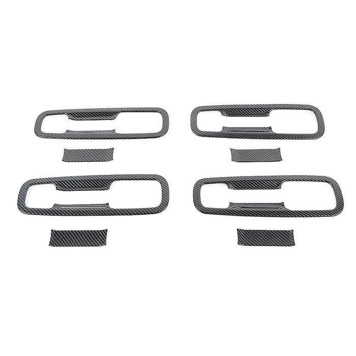 Car Door Grab Handle Bowl Decoration Cover Trim Stickers Carbon Fiber