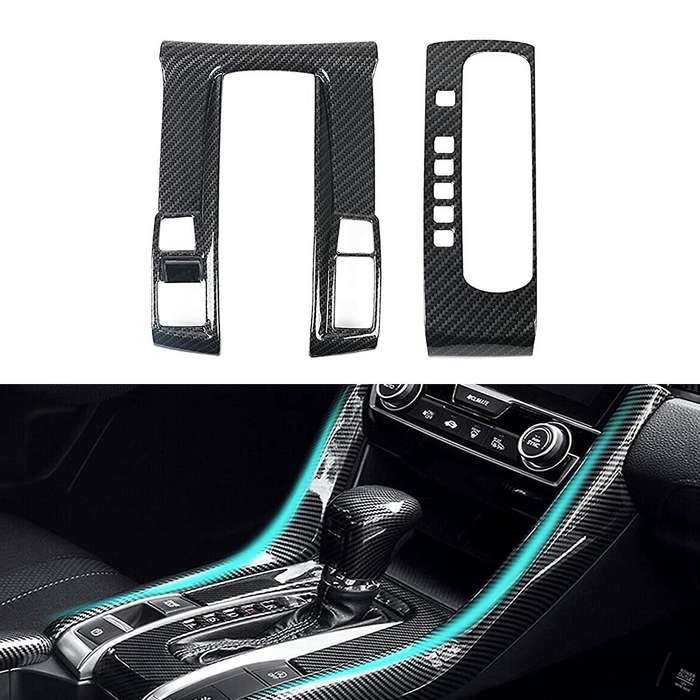 2pcs Gear Shift Panel Cover Kit for Honda Sedan Ten Generation Civic