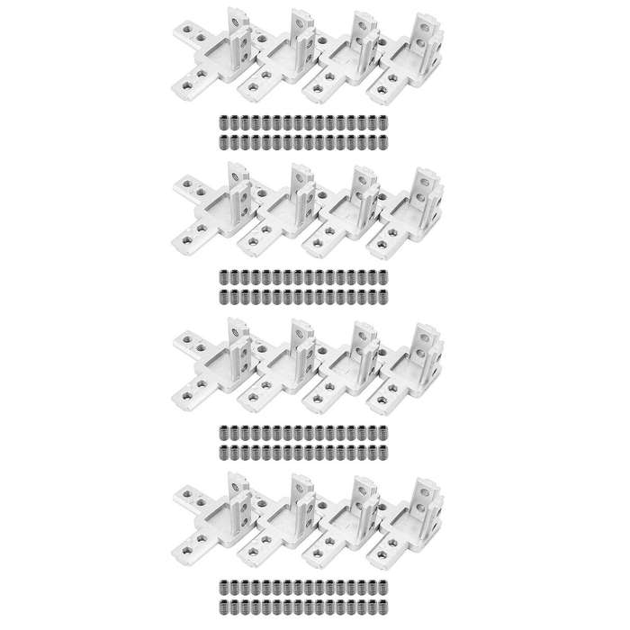16-pack 3030 Series 3-way End Corner Bracket Connector,with Screws