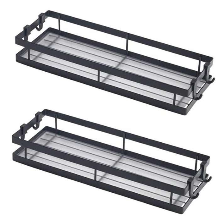 2 Pcs Kitchen Shelf Wall,spice Rack Hanging Spice Organizer Spice
