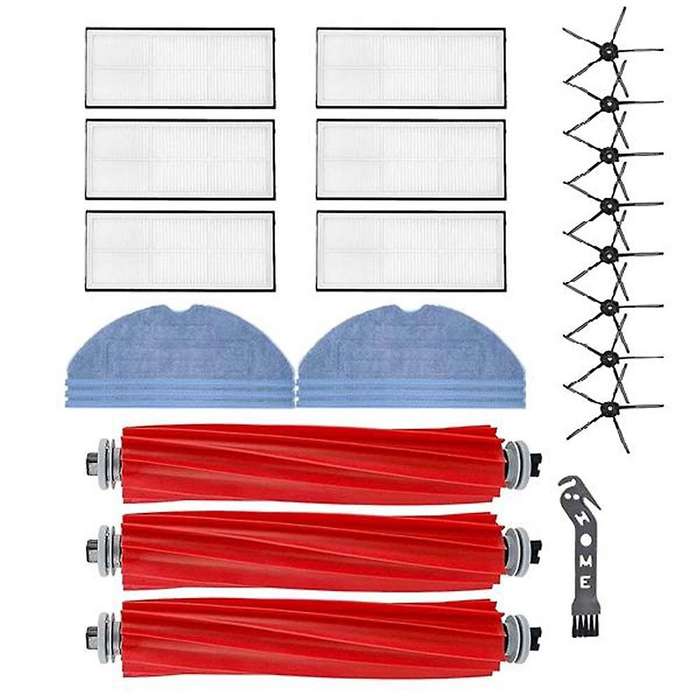 24 Pcs Main Brush Side Brush Hepa Filter Mop Cloth for Xiaomi