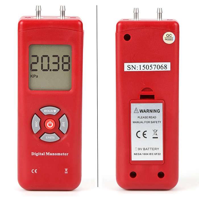 Digital Hand-held Air Vacuum/gas Pressure Gauge, with Backlight