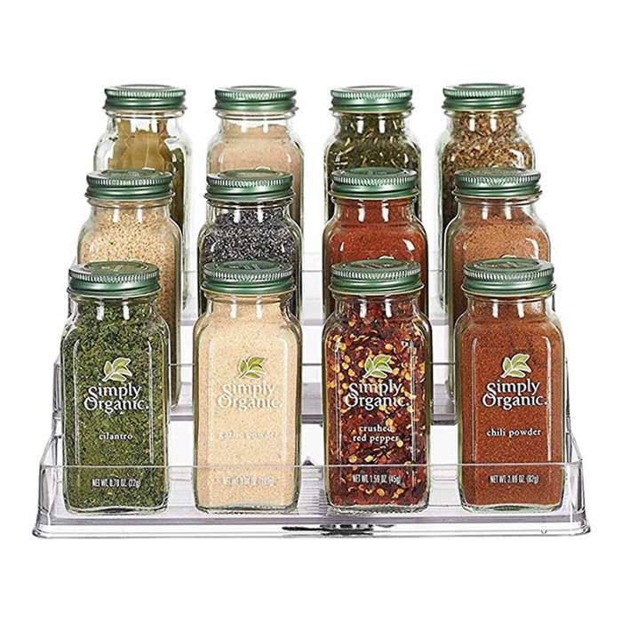 2x 3-tier Spice Rack Kitchen Pantry Step Shelf Cabinet Organizer