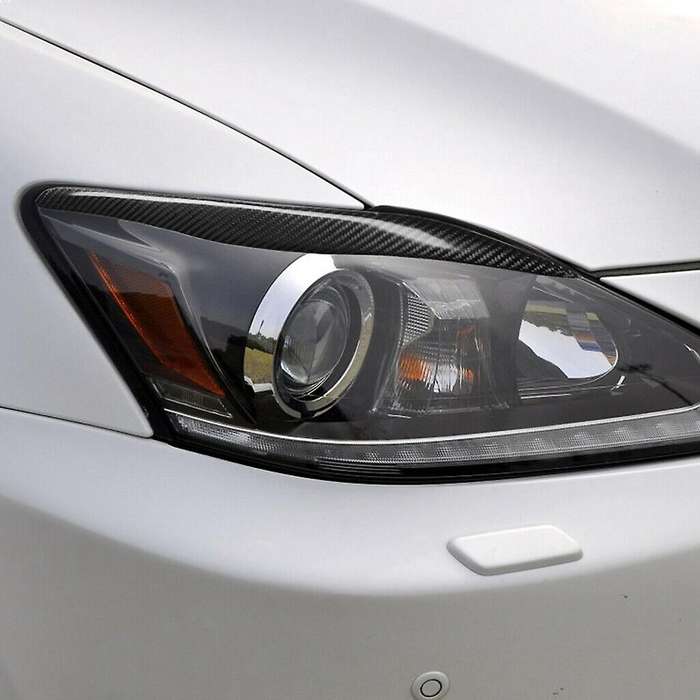Real Carbon Fiber Car Front Headlight Eyebrow Covers Decorative