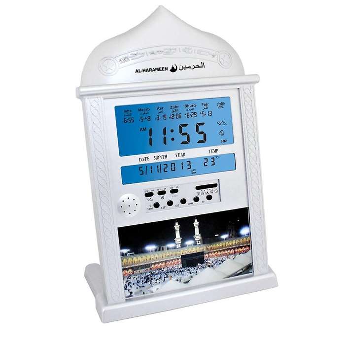 Azan Mosque Prayer Clock Islamic Mosque Azan Calendar Silver