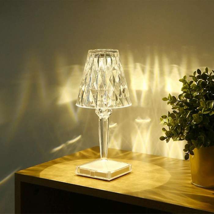 2x Diamond Table Lamp Usb Rechargeable Acrylic Decoration Desk Lamps