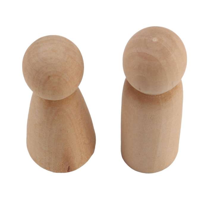 100 Pieces 65 Mm Unfinished Wooden Peg Dolls Decorations,wood Color