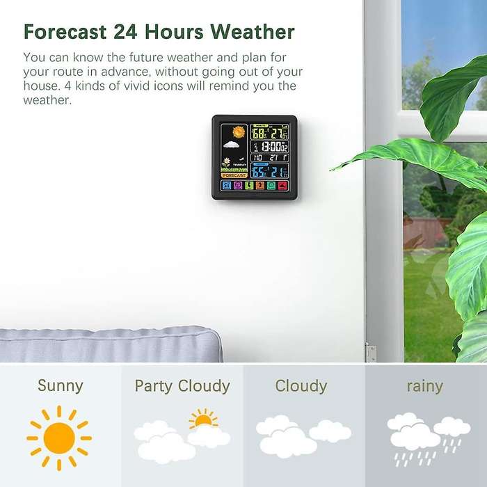Weather Stations Wireless Indoor Outdoor Thermometer with Alarm Clock