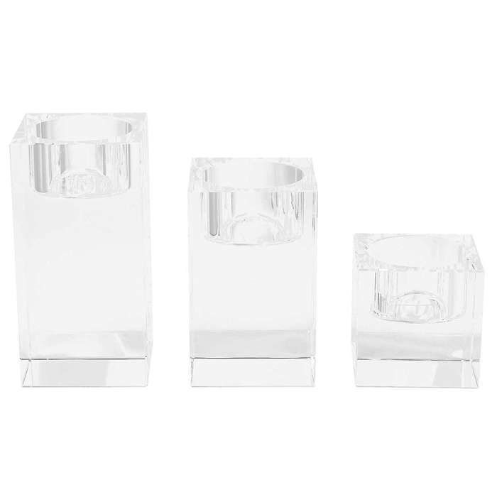 Set Of 3 Crystal Glass Tealights Candleholder for Home Decor