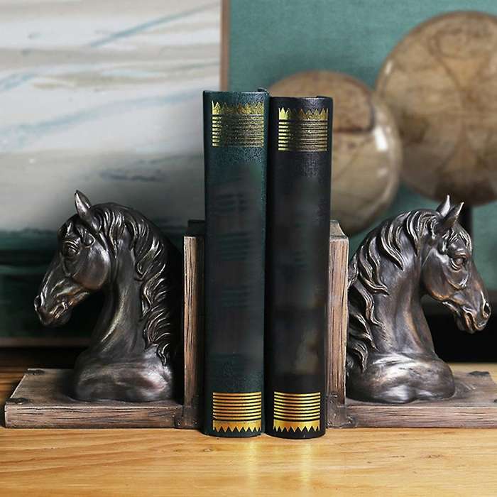 American Retro Horse Head Bookend Ornaments Resin Antique Crafts A