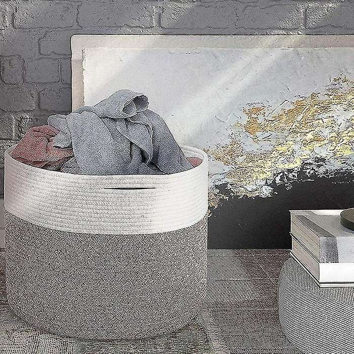 Large Cotton Rope Basket Baby Laundry Basket Woven Blanket Basket