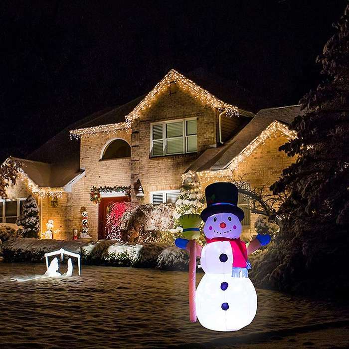 4 Feet Christmas Inflatable Snowman Outdoor Decor ,us Plug