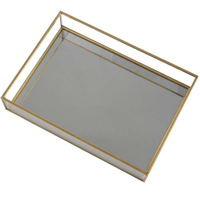 2x Nordic Retro Storage Tray Gold Plate Jewelry Display Home(m)