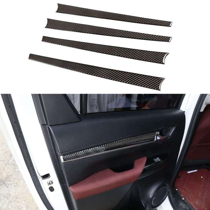 For Toyota Hilux 2015-2021 Carbon Fiber Car Inner Door Line Cover