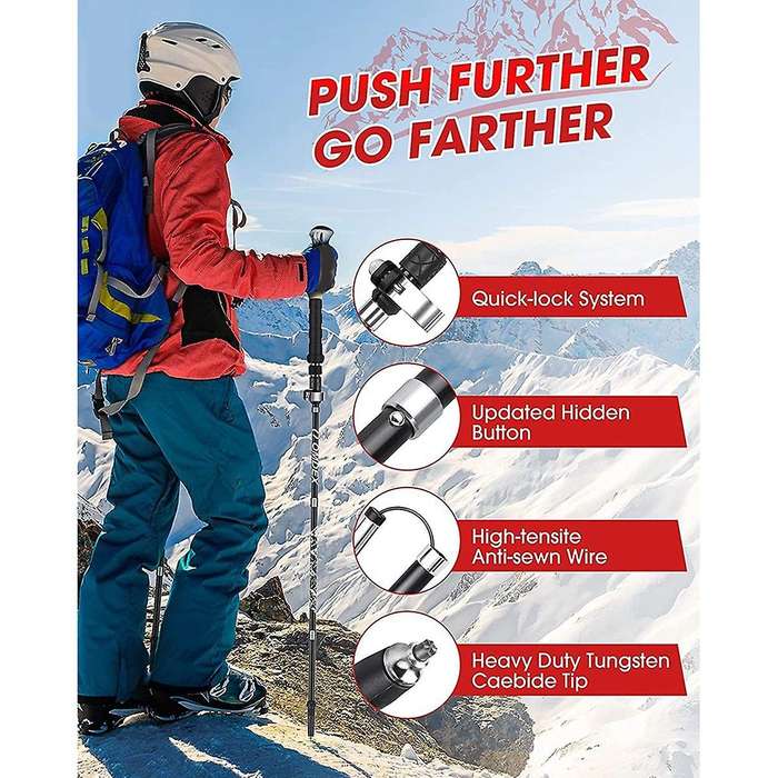 Trekking Poles for Hiking Collapsible - Folding Hiking Pole Pairs