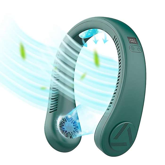 Neck Cooler Refrigeration Airneck Cooling Hanging Neck Fan Green