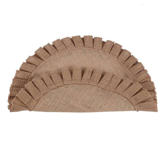 Rustic Farmhouse Burlap Round Placemats Set Of 12, 15 Inches Diameter