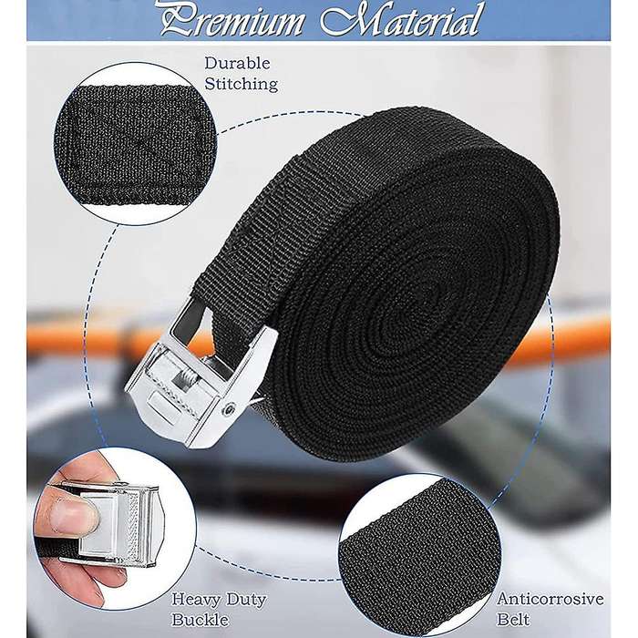 12pcs Lashing Straps 16ft, with Buckles 250lbs for Cargo, Luggage