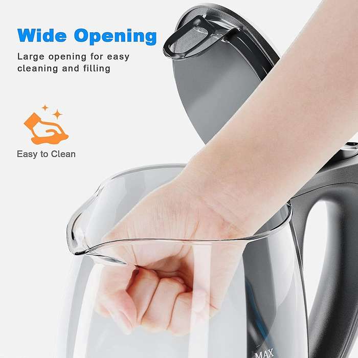 1.7 L Glass Kettle,with Blue Led Indicator Light,kettle Eu Plug