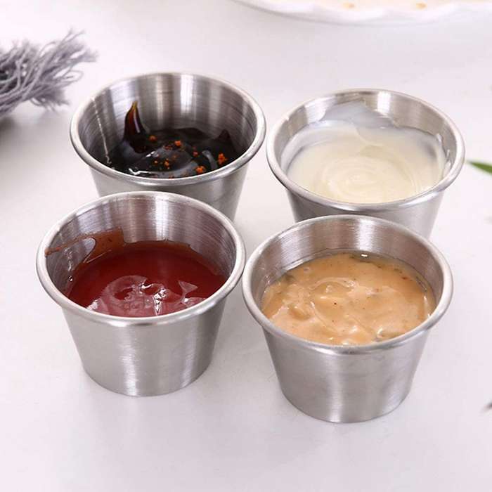 20 Pack Stainless Steel Sauce Cups,dipping Sauce Cup,individual