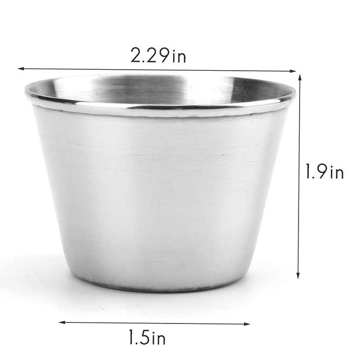 20 Pack Stainless Steel Sauce Cups,dipping Sauce Cup,individual