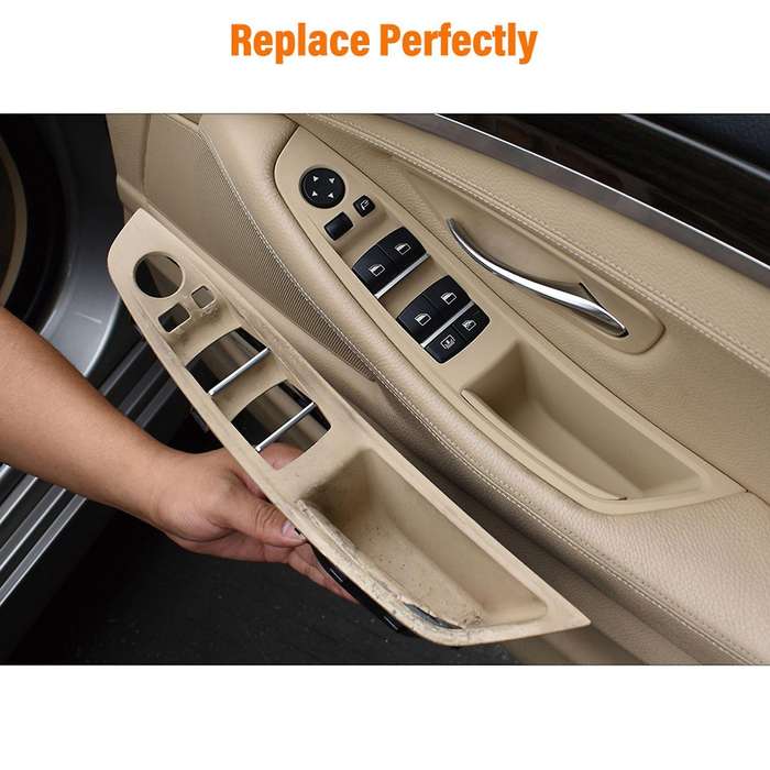 Car Interior Door Handle Armrest Panel Pull Trim Cover Set Black