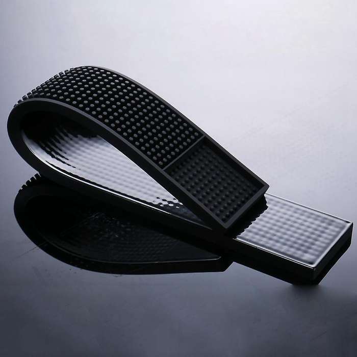 3pcs Bar Mat Silicone Cafe Water Filter Square Soft Pad Soft Black