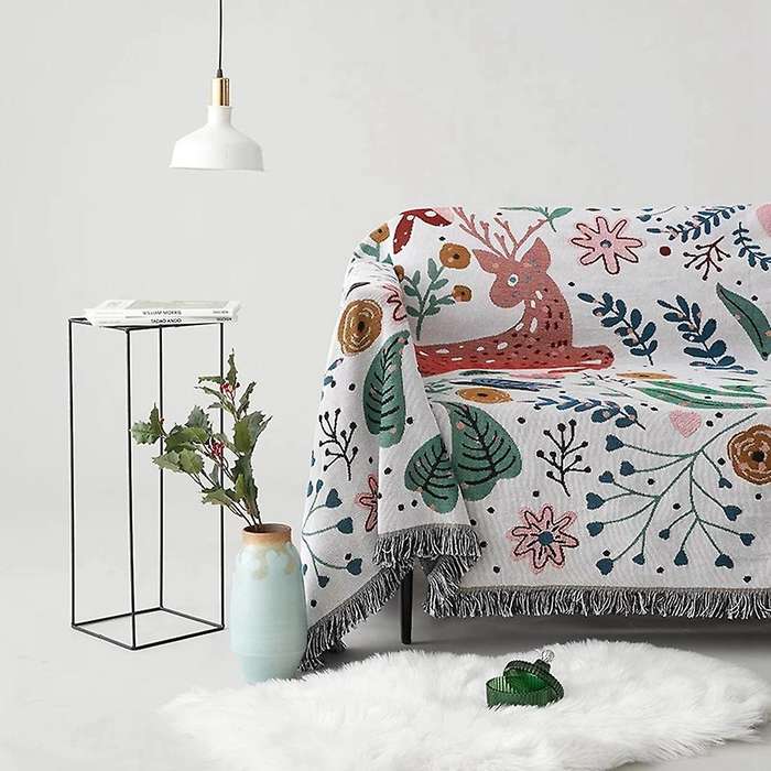Fawn Forest Tapestry Blanket Design Sofa Cover for Home Bedroom Decor
