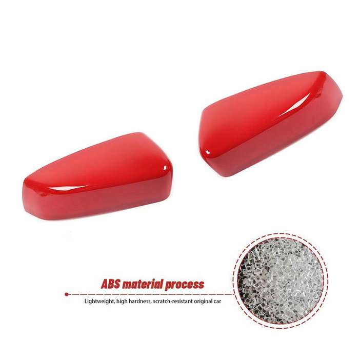 Side Door Mirror Covers Abs for Ford Mustang 2009-2013, Red