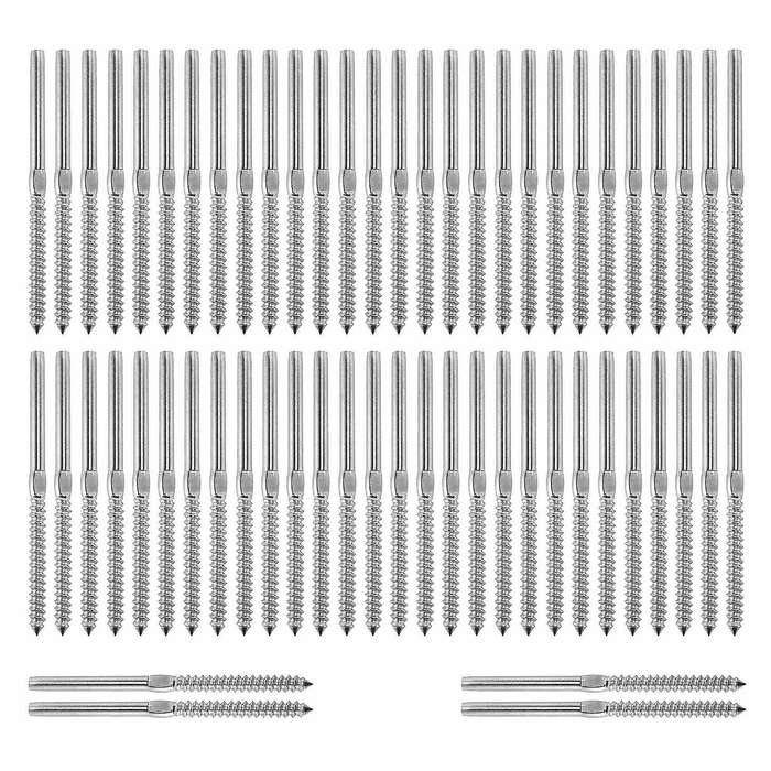 30 Pairs Left&right Hand Thread Lag Screws for 1/8 Inch Cable