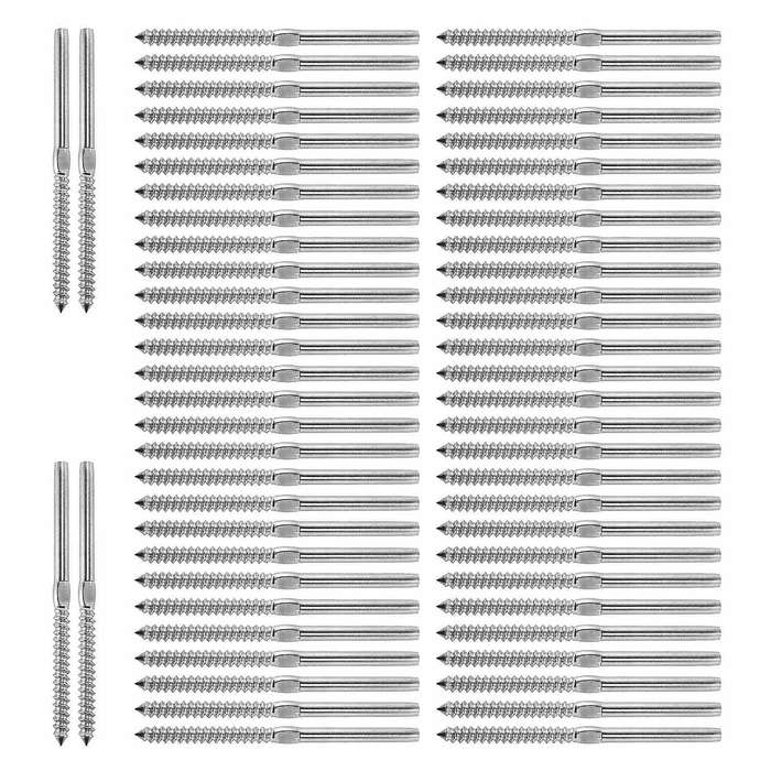 30 Pairs Left&right Hand Thread Lag Screws for 1/8 Inch Cable