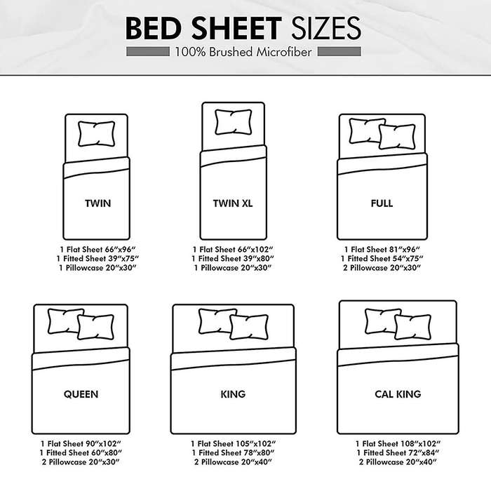 Full Bed Sheets Set - 4 Piece Bedding - Brushed Microfiber (gray)