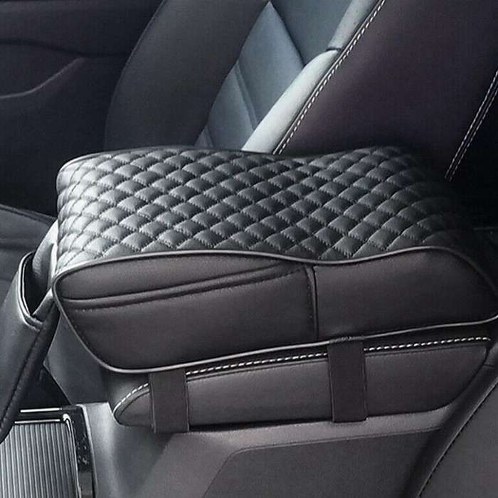 2x Car Armrest Box Mats Leather Center Console Covers Interior