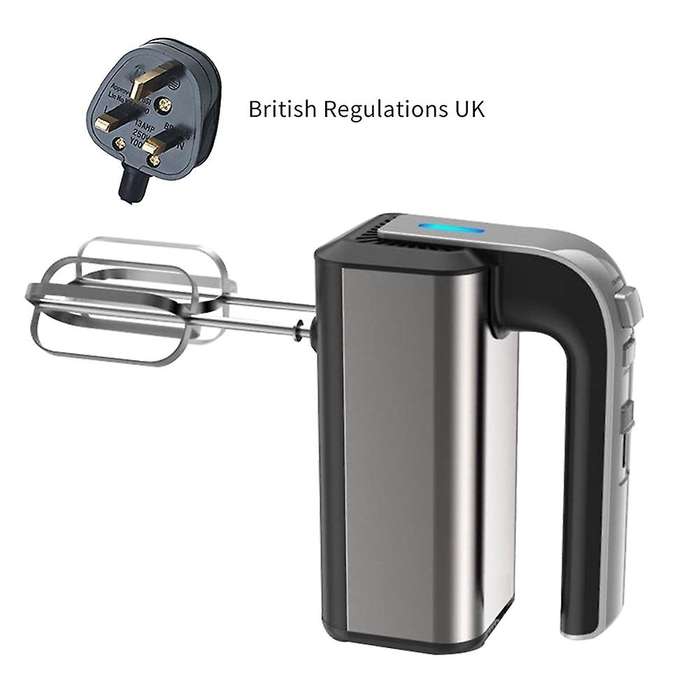 Stainless Steel Electric Whisk, 5-speed, with 4 Mixing Heads,uk Plug