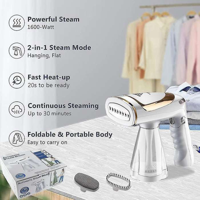 Portable Travel Garment Steamer, for Fabric Wrinkles Remover Eu Plug