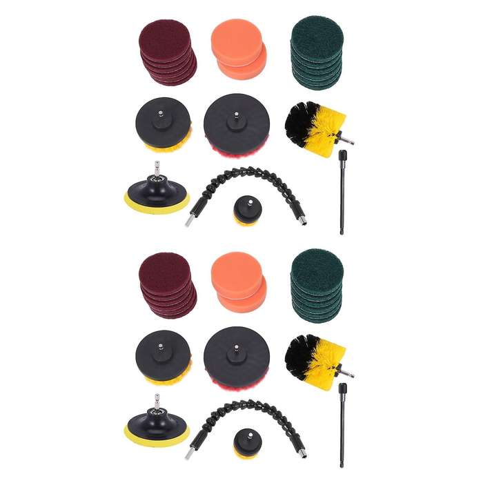 21 Piece Drill Brush Attachments with Rotate Extend Long Attachment