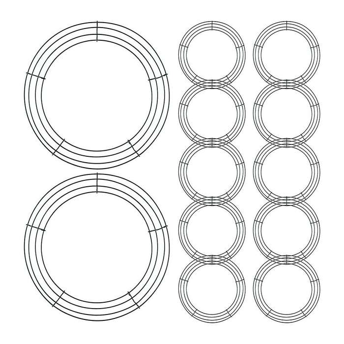 12 Pieces Of 12-inch Steel Wire Garland Frame Christmas Dark Green