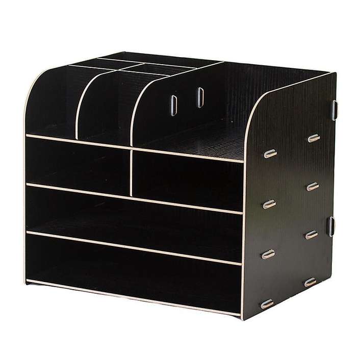 1pcs 4-layers Wood Office Table Organizer Assembled Office Supplies E