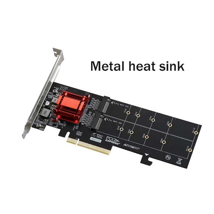 Dual M.2 Ngff Ssd+ Dual Sataiii to Pci Express 4x Converter Adapter