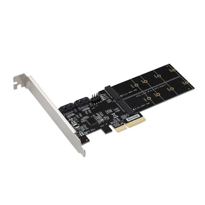 Dual M.2 Ngff Ssd+ Dual Sataiii to Pci Express 4x Converter Adapter