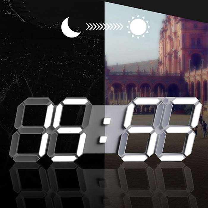 Led Digital Alarm Clock Wall Clock for Office Bedroom Living Room C