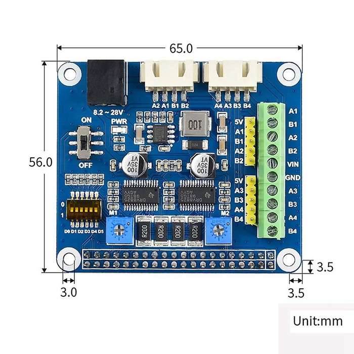 For Raspberry Pi 4b 3b 3b+ Pi Zero 2 W Stepper Motor Driver Board