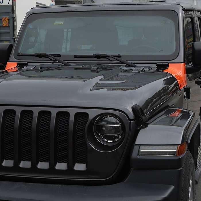 Car Cowl Body Armor Outer Engine Hood Cowling Cover Guards,abs Orange