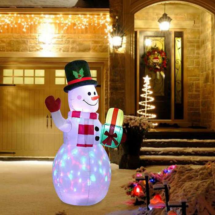 Christmas Inflatable Snowman Led Light Xmas Toy Ornament -eu Plug