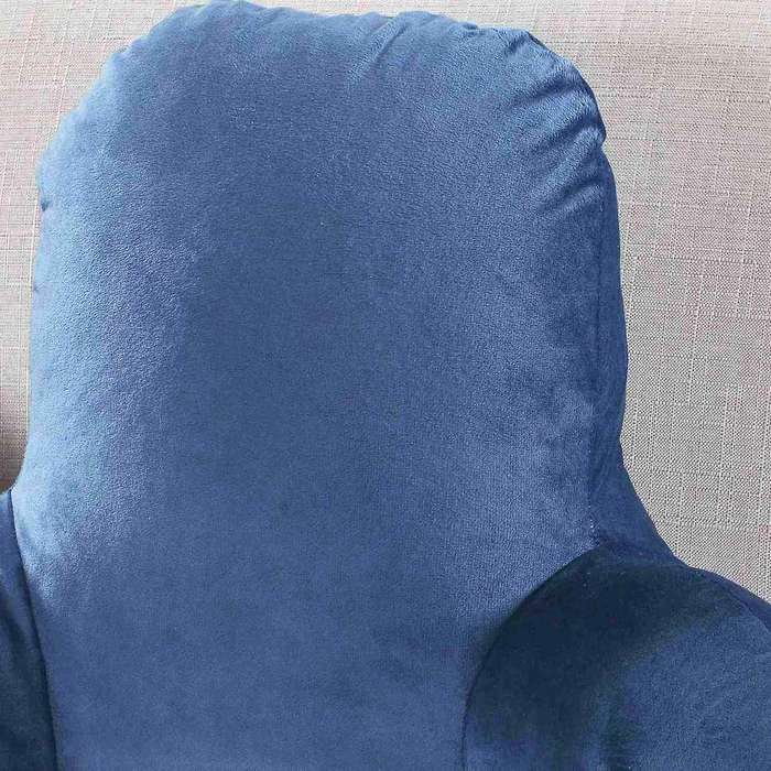 Pillow Back Bed with Armrest Support Bed Reading Waist Pad(deep Blue)