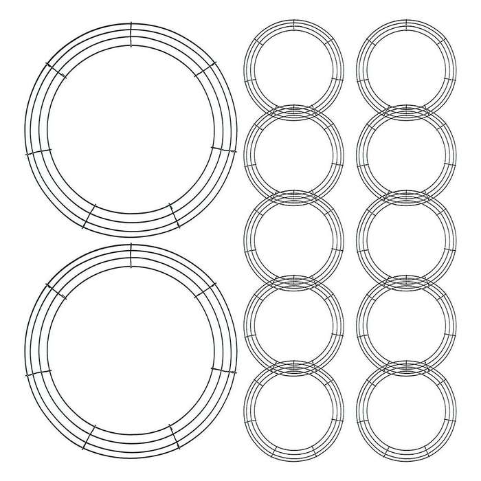 12 Pieces Of 14-inch Steel Wire Garland Frame Christmas Dark Green