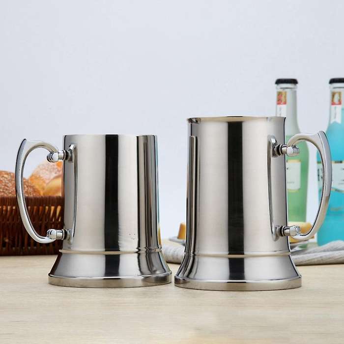 Tankard Stein Double Wall Beer Mugs with Handgrip Coffee Cup 560ml