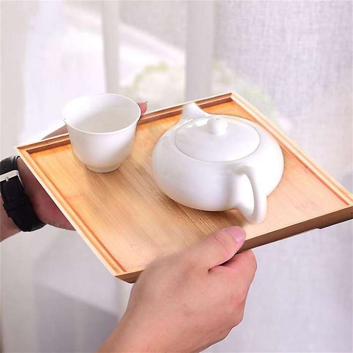 3x Wooden Serving Tray Kung Fu Tea Cutlery Trays Pallet 37x26cm